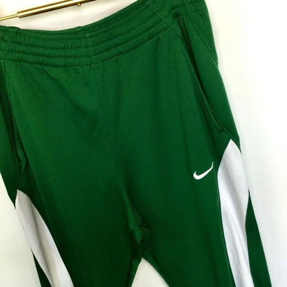 Vintage Nike Mens Green Team Fit Dry Pull On Snap Bottom Sweatpants Size Medium - Picture 3 of 10